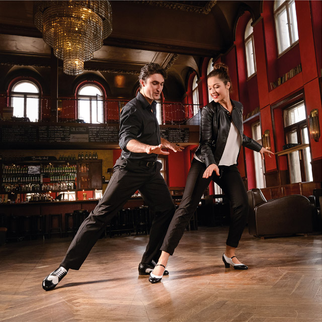 Dancing couple wearing Werner Kern shoes