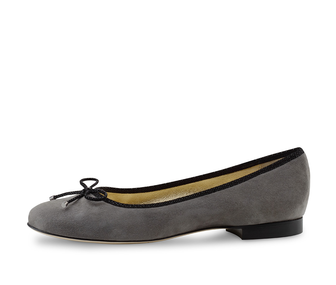 Ballerina Jane - Werner Kern Ballerinas Eleganter Ballerina in der Farbe grau mit schwarzer Schleife