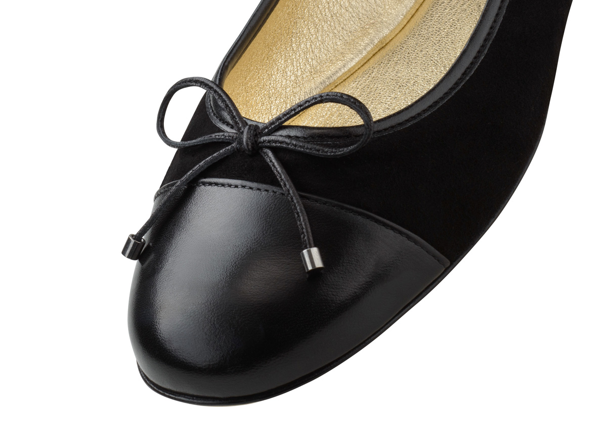 Ballerina Luna - Werner Kern Ballerinas Ballerina Luna in schwarzem Wildleder und Nappaleder