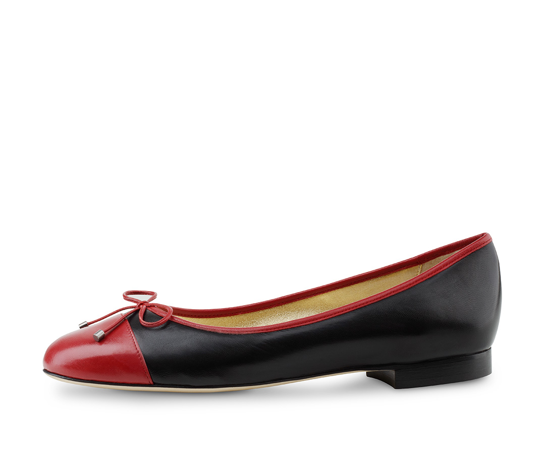 Ballerina Ada - Werner Kern Ballerinas Ballerine noire et rouge de Werner Kern avec nœud rouge
