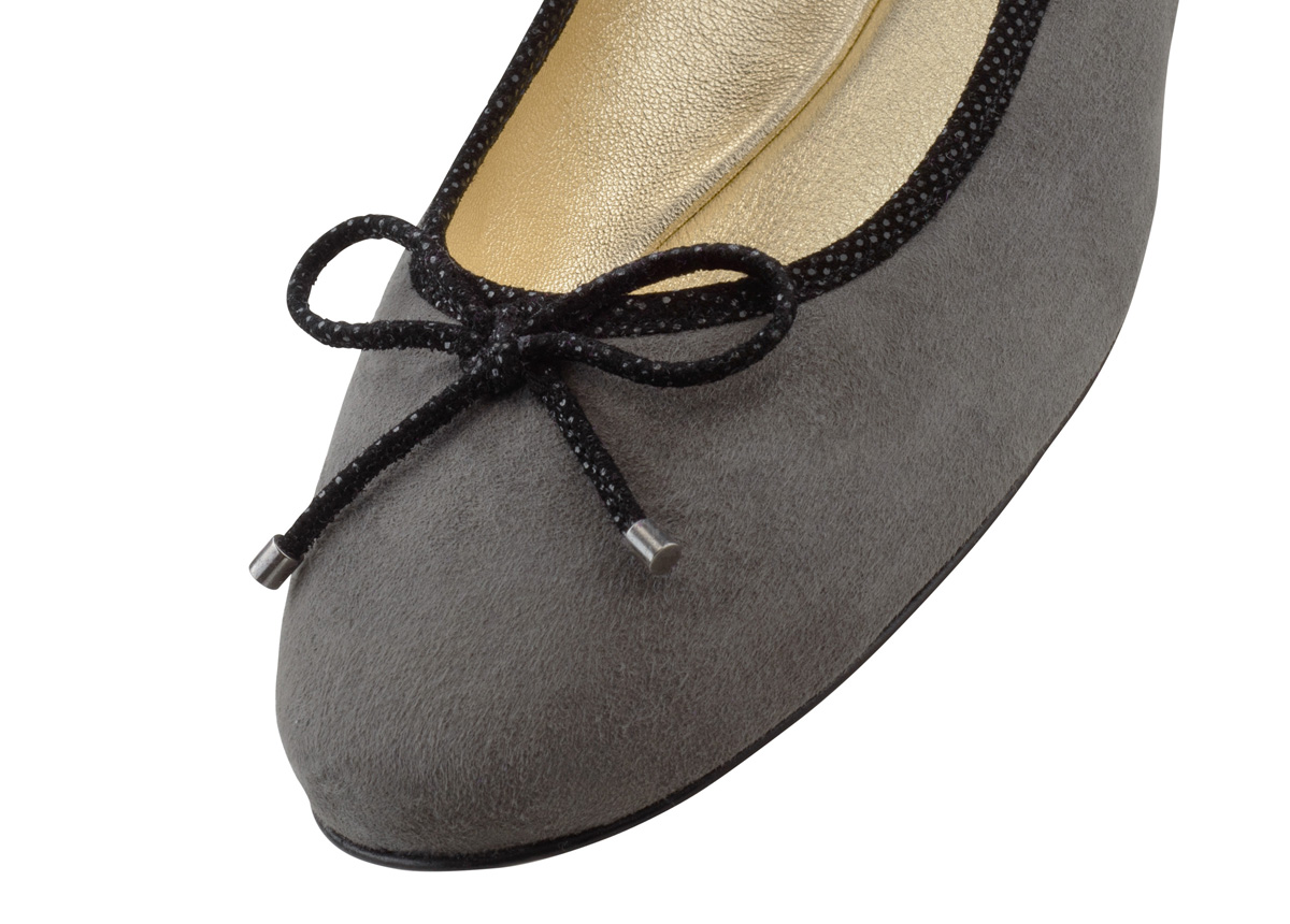 Ballerina Jane - Werner Kern Ballerinas Eleganter Ballerina in der Farbe grau mit schwarzer Schleife